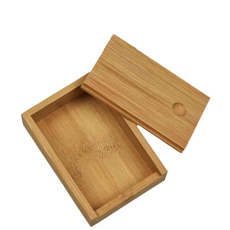 Bamboo Box Creative Desktop Organizer Wooden Storage Box Chess / Card / Playing Card Packaging Case 10.7*7.7*3.5CM view 3