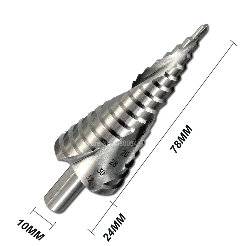 Broca de cone espiral com haste triângulo, 4-32mm hss 6542/m2, ferramenta manual, cortador de serra, metal, passo, broca, corte