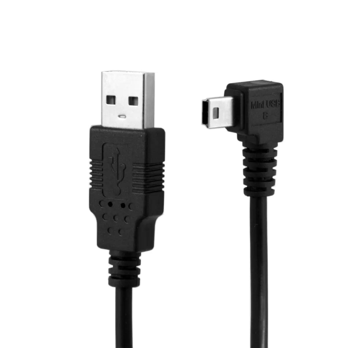 Zihan Mini USB B Type 5pin Male Left Angled 90 Degree to USB 2.0 Male Data Cable with Ferrite 3.0m