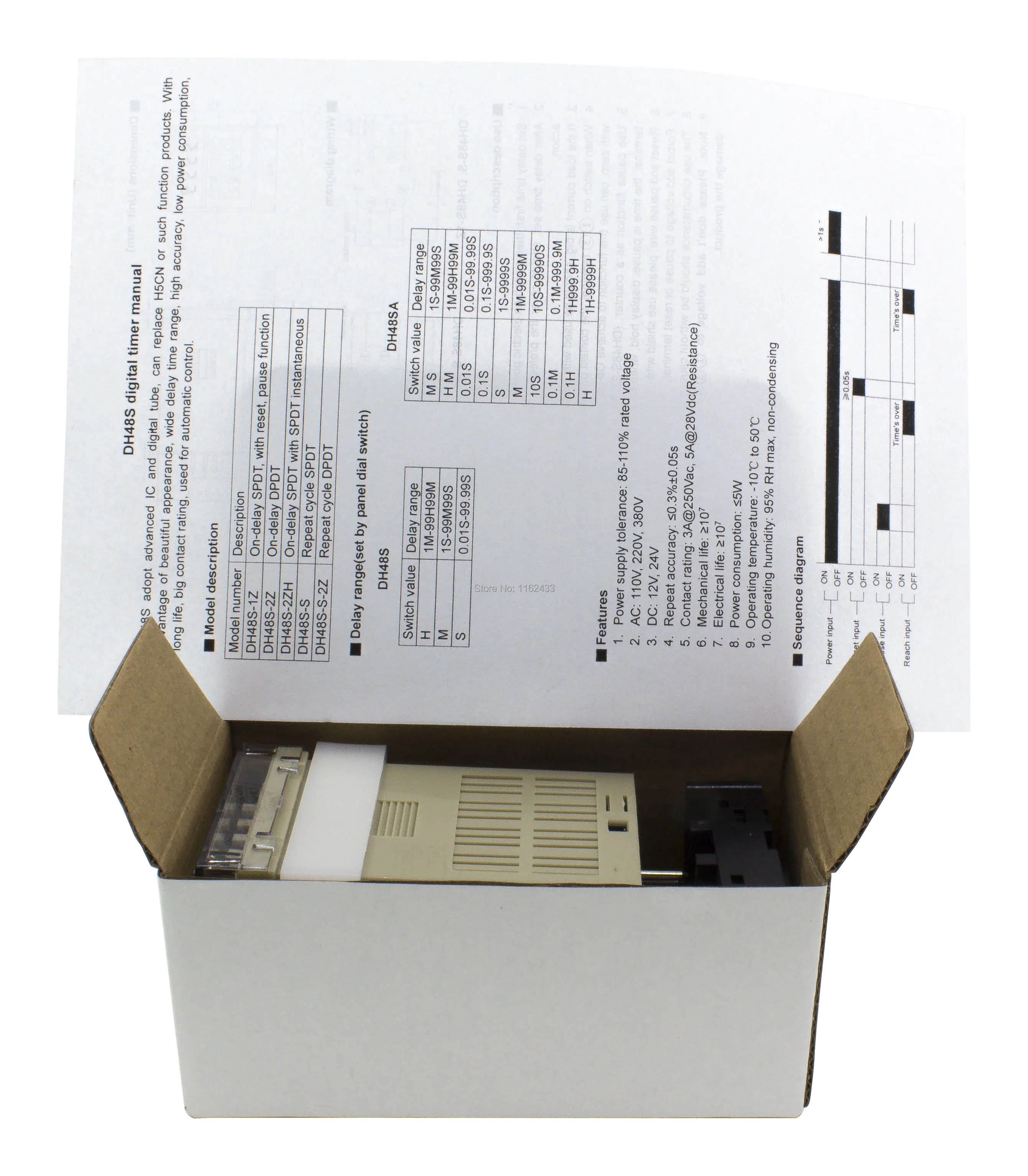 DH48S-S repeat cycle SPDT time relay with socket DH48S series delay timer with base AC 220V 110V AC/DC 24V 12V