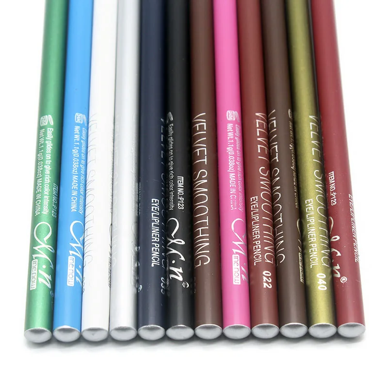 MENOW 12colors Makeup Eyeliner Pencil Waterproof Eyebrow Beauty Pen Eye Liner Lip sticks Cosmetic Eyes Easy to Wear High Quality