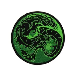 PGY Exquisite  High Quality Chinese Qing Dragon Embroidery Patch Clothes Punk Style Applique for DIY Clothing Accessory Patch