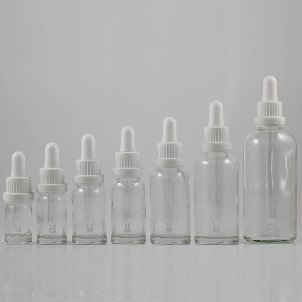 

wholesale empty transparent 5ml e liquid bottle dropper glass bottle for cosmetic packaging with plastic lid