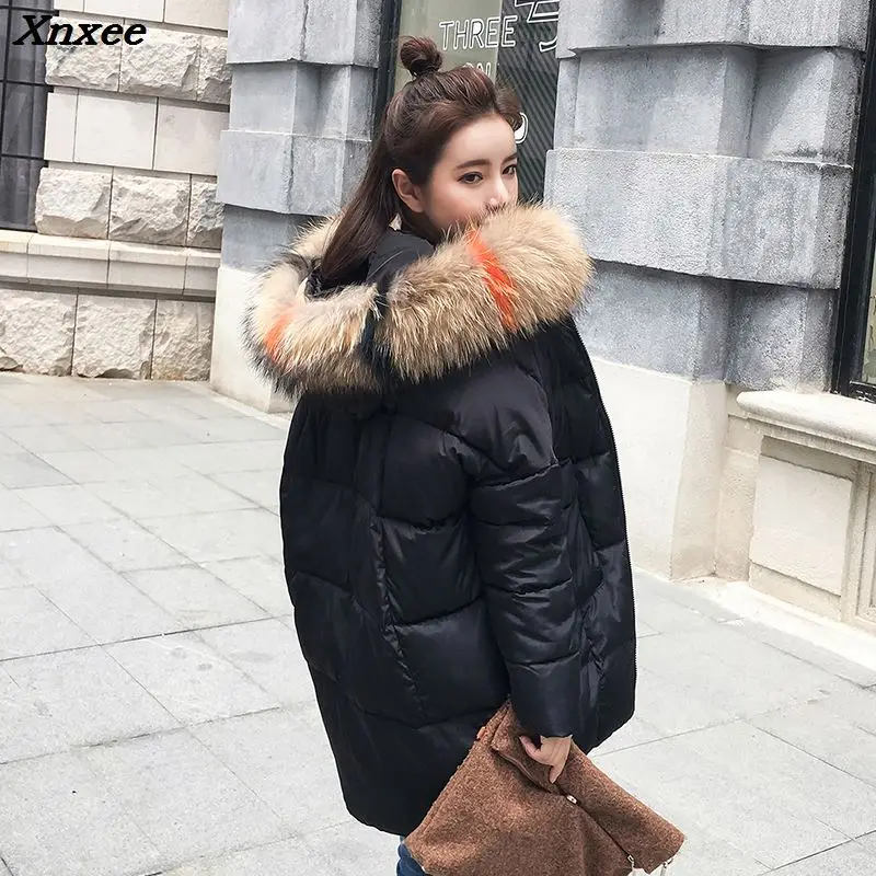 2018 New yellow Winter Jacket Women Parka Fake Fur Collar Down Wadded Female outerwear Cotton-Padded Jackets Women Winter Coat