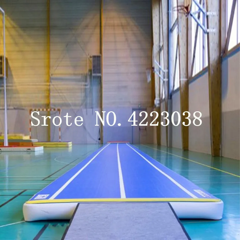 HIBADOU 11x1x0.2m Air Track Floor Tumbling Tappetino da palestra Airtrack Tappetino fitness Pavimentazione Gonfiabile Tappetino da ginnastica Pompa di aria elettrica