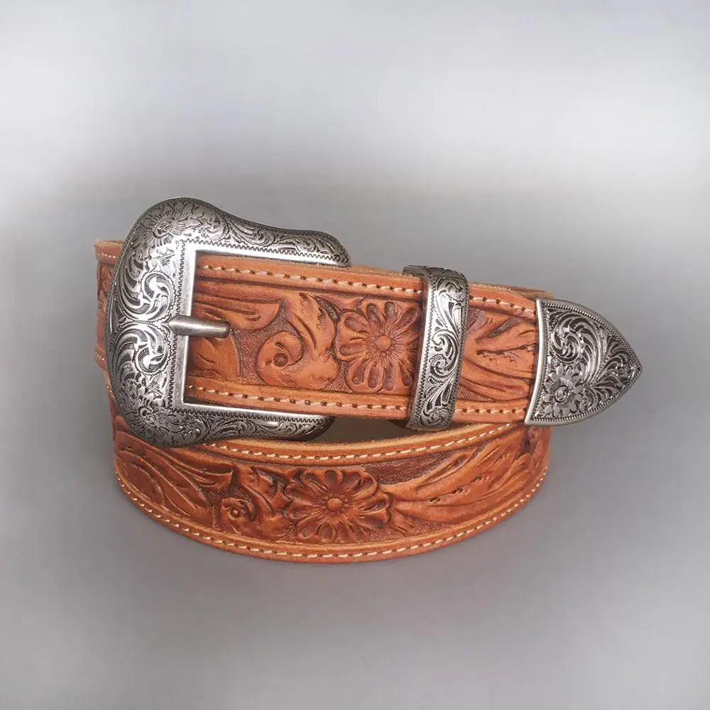 

New Vintage Pin Belt Buckle Hand Crafted Cowboy Cowgirl Western Genuine Leather Belt BELT-003-PIN3