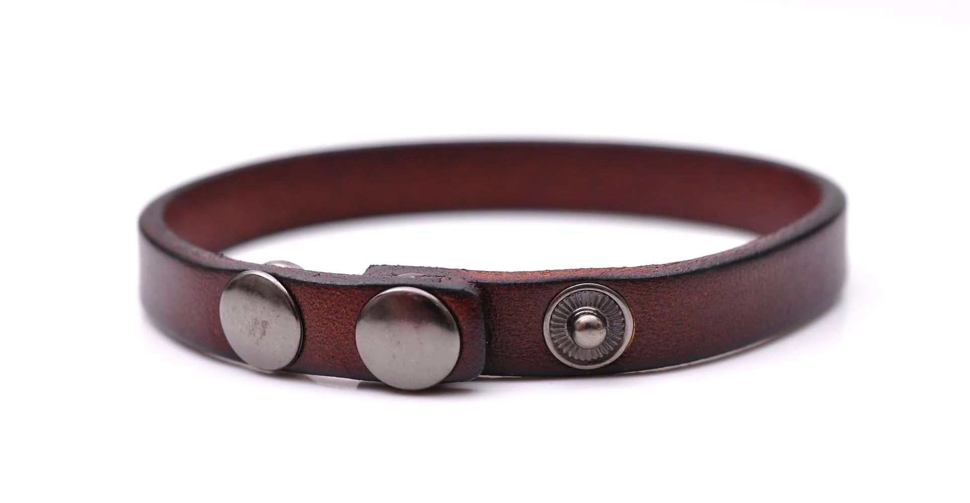 Fashion Simply Cool Genuine Leather Bracelet Cuff Wristband Snap Unisex Brown