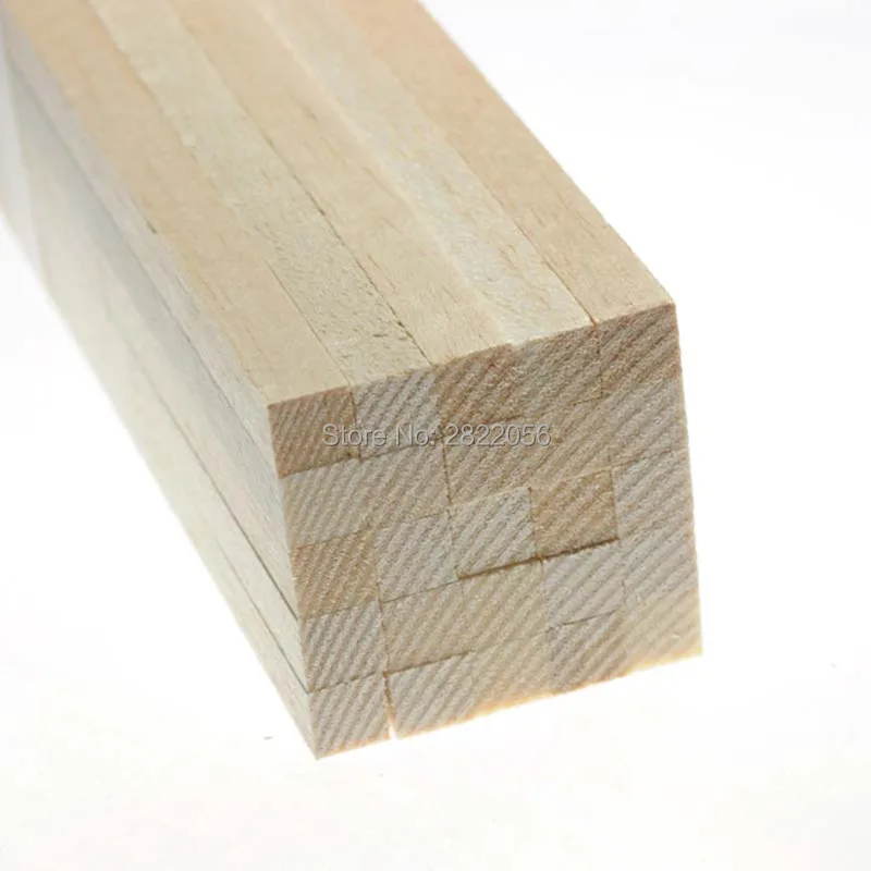 25 uds 200x1,5/2x2,5x2,5/3x3/4x4/5x5/6x6/7x7mm barra cuadrada de madera Balsa palos de madera tiras para avión/modelo de barco DIY