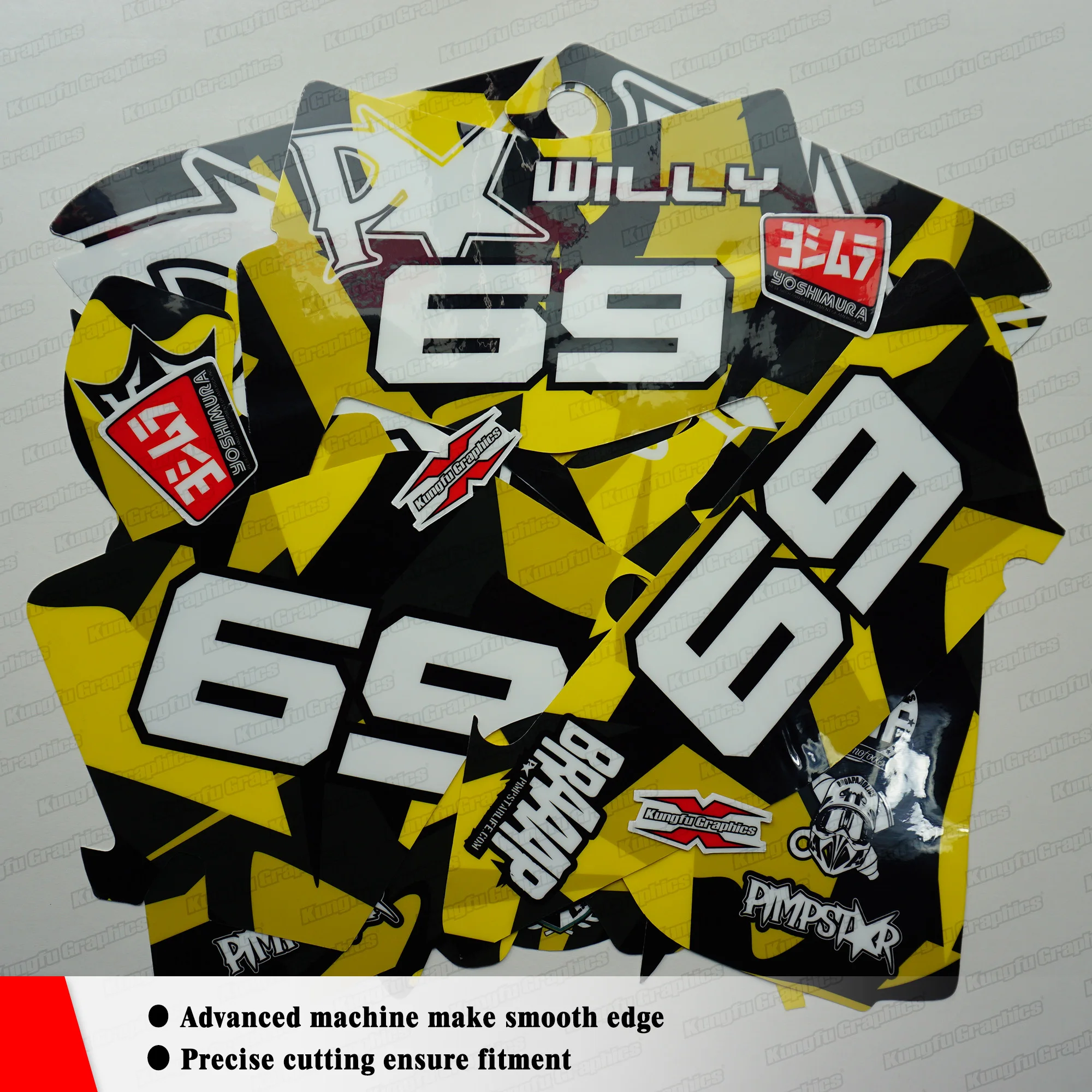 KUNGFU GRAPHICS-Kit de pegatinas de calcomanías completas para moto acuática, PWC Super Jet Ski SJ 700, 1996, 1997, 1998, 1999, 2000, 2001, negro