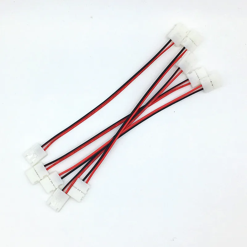 5pcs/lot LED Strip Connector 2pin 10mm 8mm Two End One End With Wire Free Welding Connector No Need Soldering