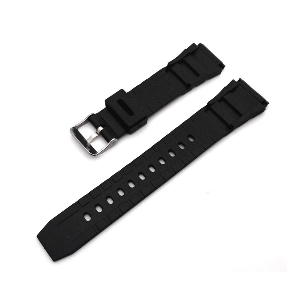 18-22mm Men Black Silicone Rubber Waterproof Sport Wrist Watch Band Strap new