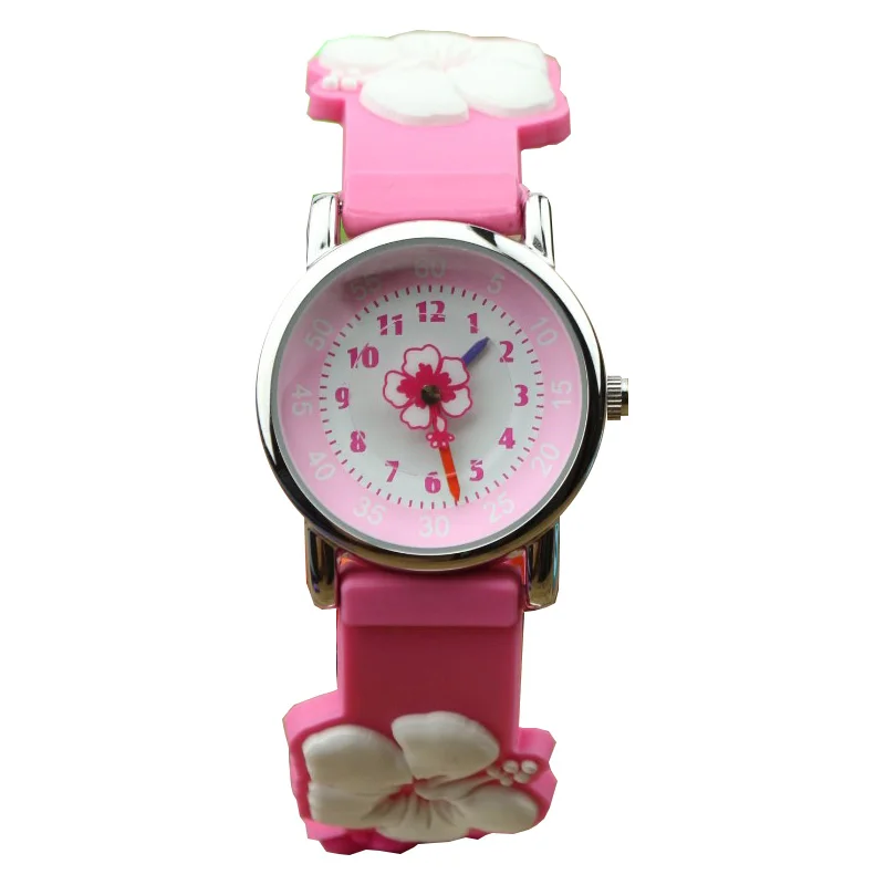 NAZEYT-reloj analógico de cuarzo para niños, accesorio de marca de lujo, con flores en 3D, de goma, resistente al agua, 2019