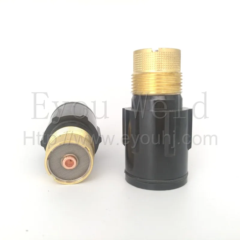 

2pcs Large Gas Len Collect Body For TIG welding WP27 Torch 49V24 49V25 49V26 49V27 49V28 2.4/3.2/4.0/4.8/6.4mm Black Consumable