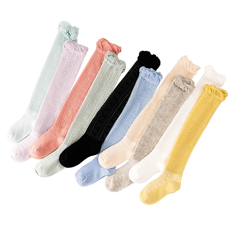 2024 New Summer Baby Boys Girls Ultra-thin Mesh Anti-mosquito Knee-high Socks Infant Tobbler 0-2 Years Thin Socks 10 Colors