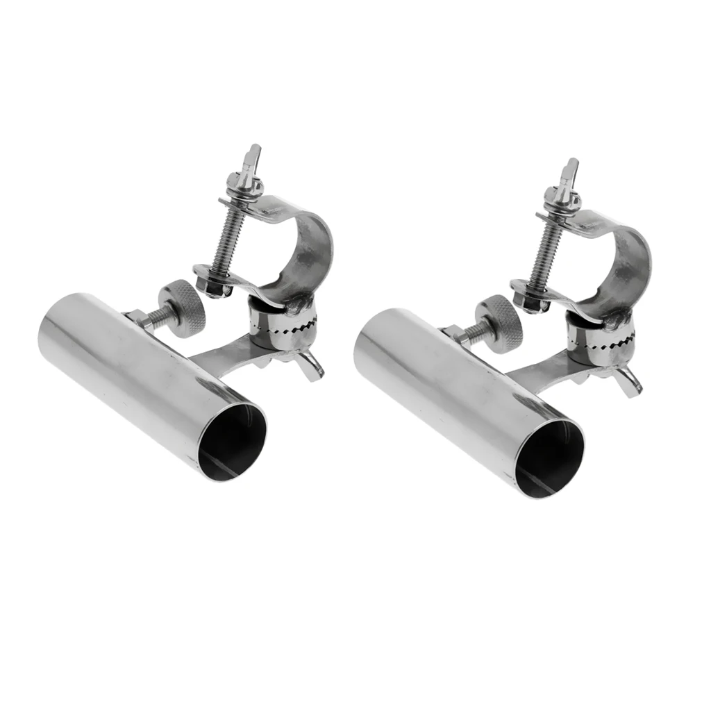 2Pcs  Stainless Steel Anti-slip Fishing Rod Holder Fishing Chair Mount Fishing Rod Rack Bracket Connect