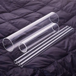 Tube en verre à haute teneur en borosilicate, O.D. 55mm, épaisseur 4.5mm, L. Tube en verre résistant aux hautes températures, 500mm, 750mm, 1000mm