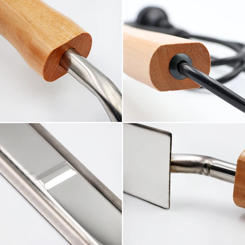 220V  Electric Beekeeping Honey Knife Bee Honey Cutting Knife Heating Handle Wooden Tools Stainless Steel Scraper