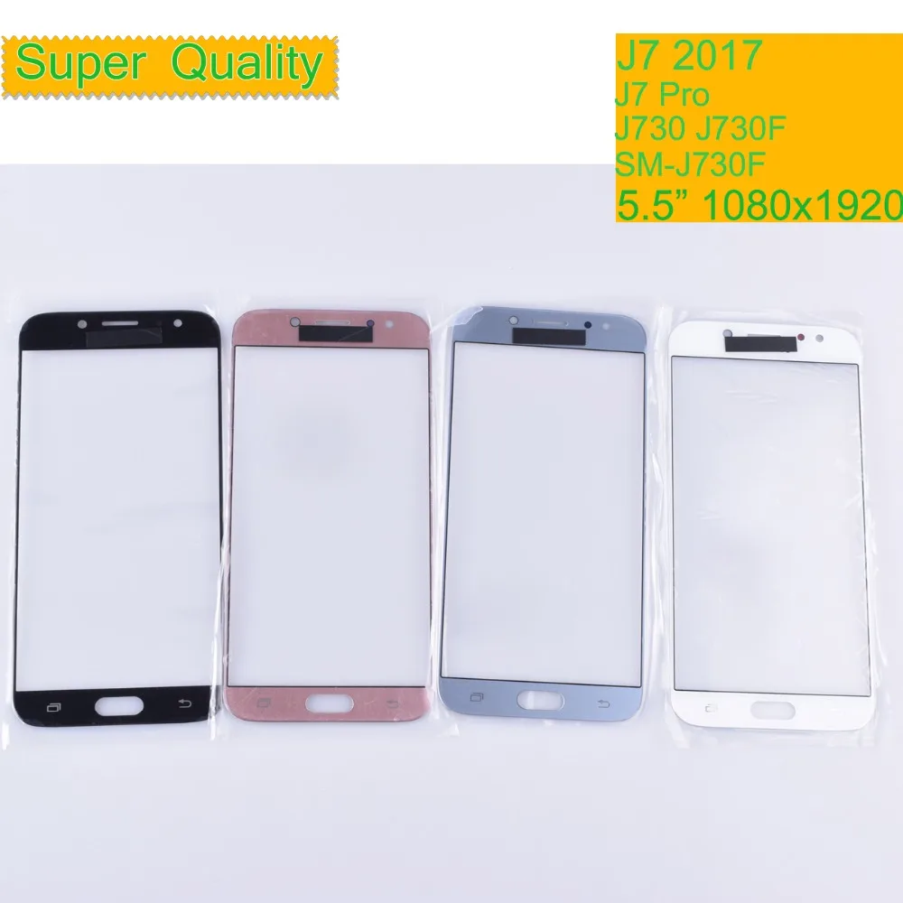 10Pcs/Lot For Samsung Galaxy J7 Pro 2017 J730 Touch Screen Front Glass Panel LCD Outer With OCA Glue