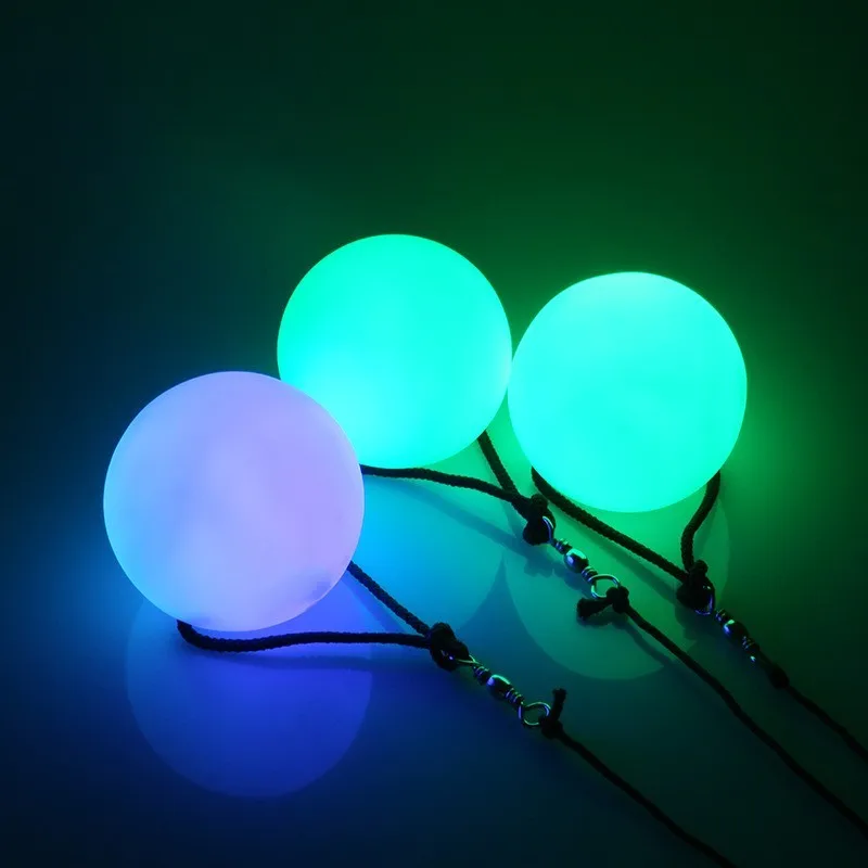 2 pieces = 1 pair belly dance balls RGB glow LED POI thrown balls for belly dance hand props stage performance accessories