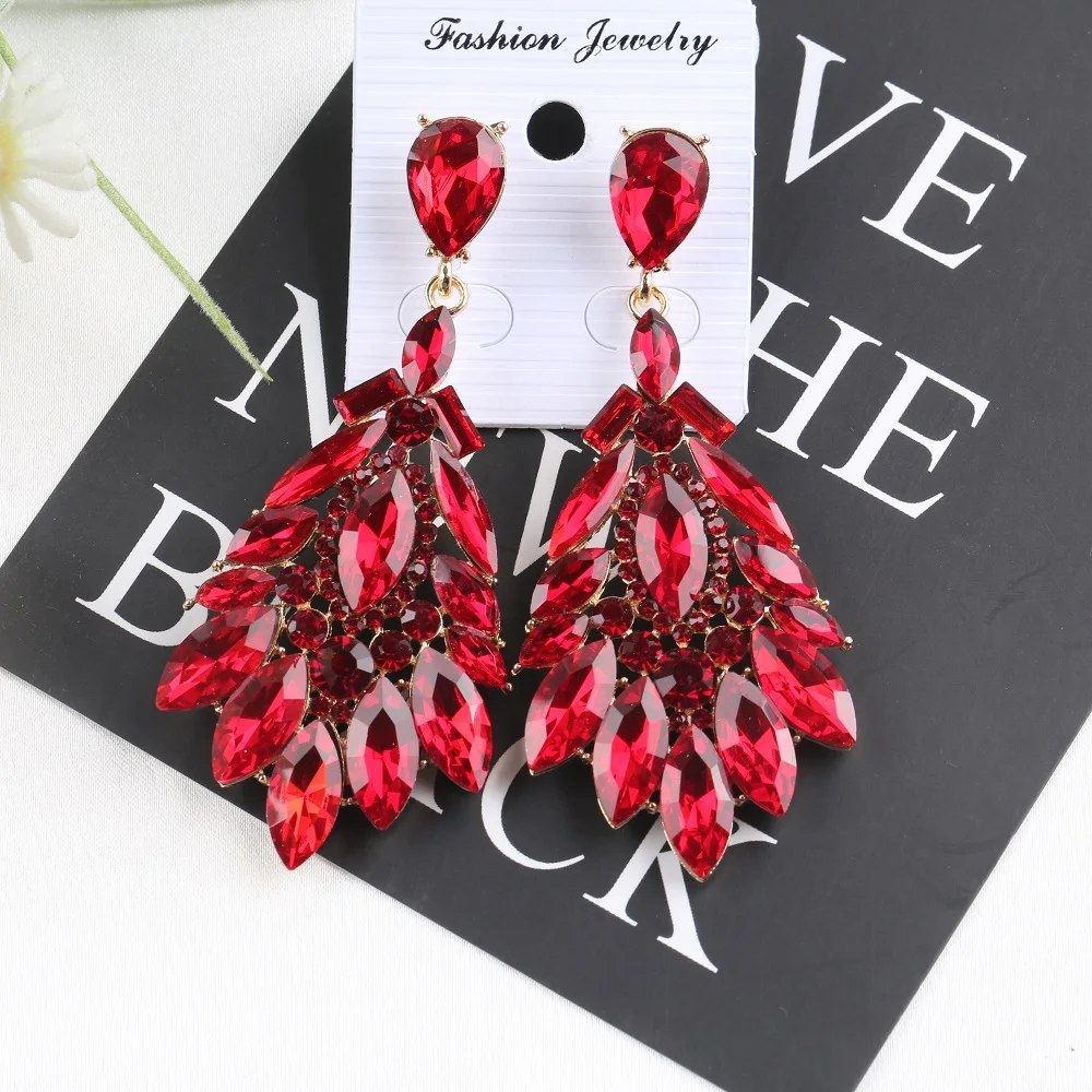 VEYO Classic Luxury Crystal Drop Earrings for Women 4 color Fashion Jewelry Gift