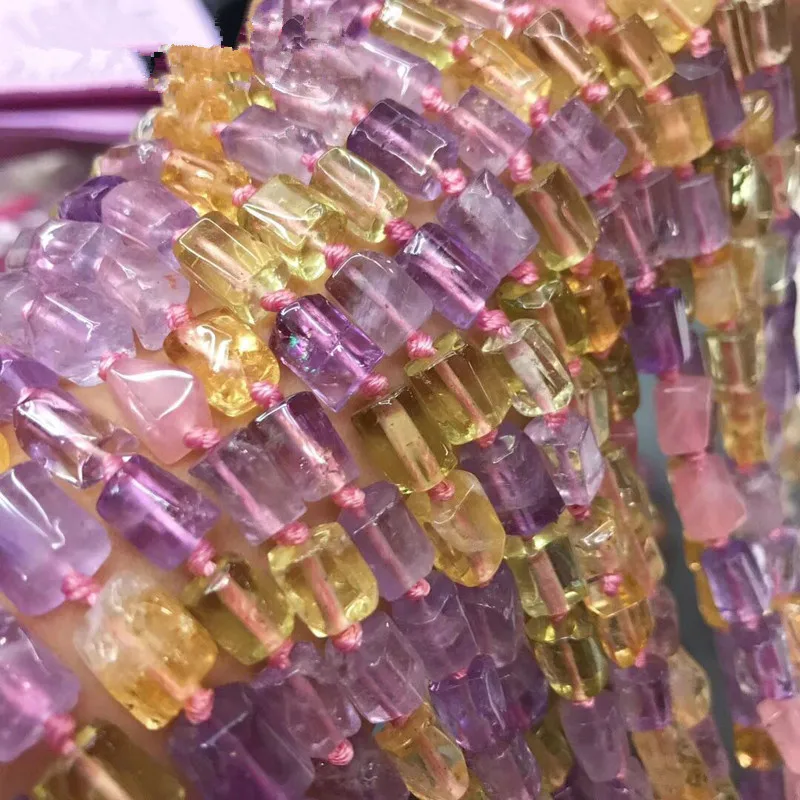 Ametrine pillar  9*6mm38CM for DIY jewelry making FPPJ wholesalenature loose beads