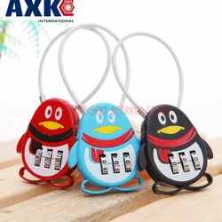 Cadeado Fechadura Digital Can Reset 3 Digit Combination Lock Travel Luggage Case Code Padlock Metal Cute Penguin Children Axk