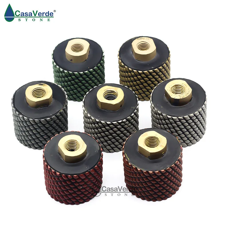 Miễn phí vận chuyển khô kim cương trống bánh xe 2 inch M14 chủ đề để đánh bóng và mài bồn rửa lỗ đá granit và đá đá cẩm thạch
