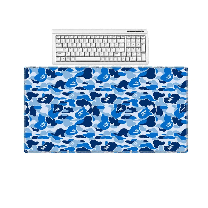 XGZ Fabric Print Blue Wallpaper Rubber Mouse Pad Size 30X60 To 40X90 Cm for Office Computer Home Desk Keyboard Pad Mouse Mats