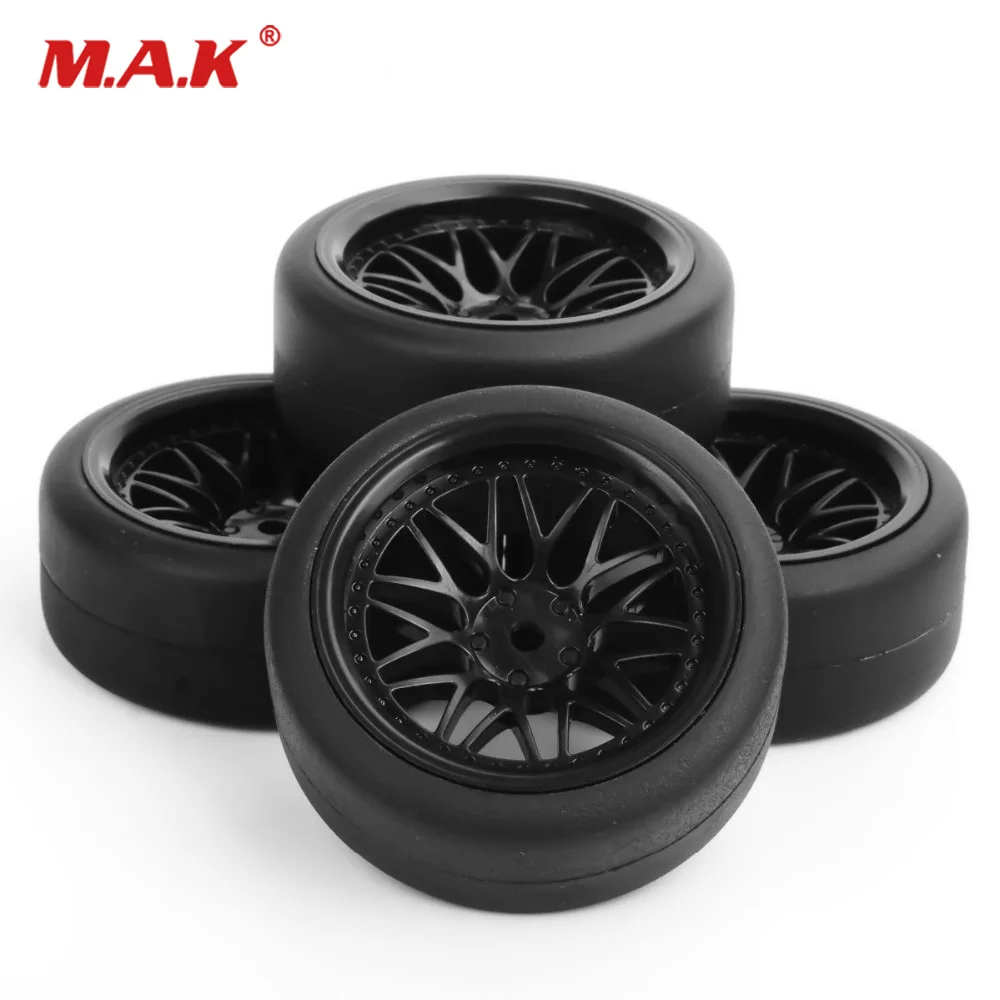 

4pcs/Set 1/10 Flat Rubber Tyres & Wheel rims Set 12mm Drive Hex For 1:10 HPI Drift RC Car Accessory Parts PP0338+BBNK(6mm)