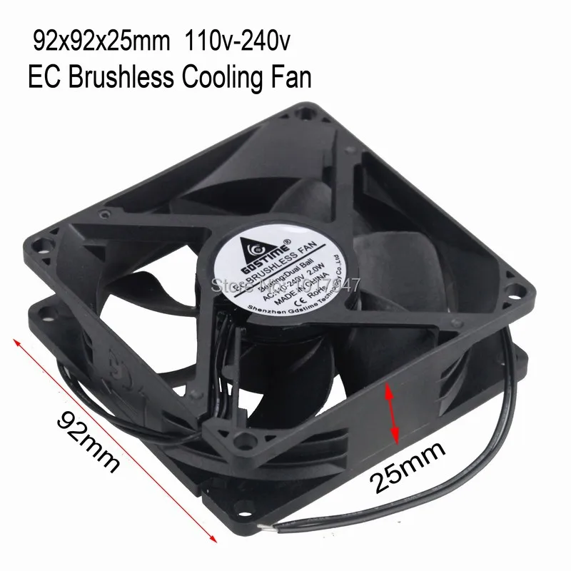 10 PCS lot Gdstime 2Pin AC 110V 115V 120V 220V 240V Radiator Cooler Fans 9cm 9225 Ball EC Brushless Cooling Fan 90mm 92mm x 25mm