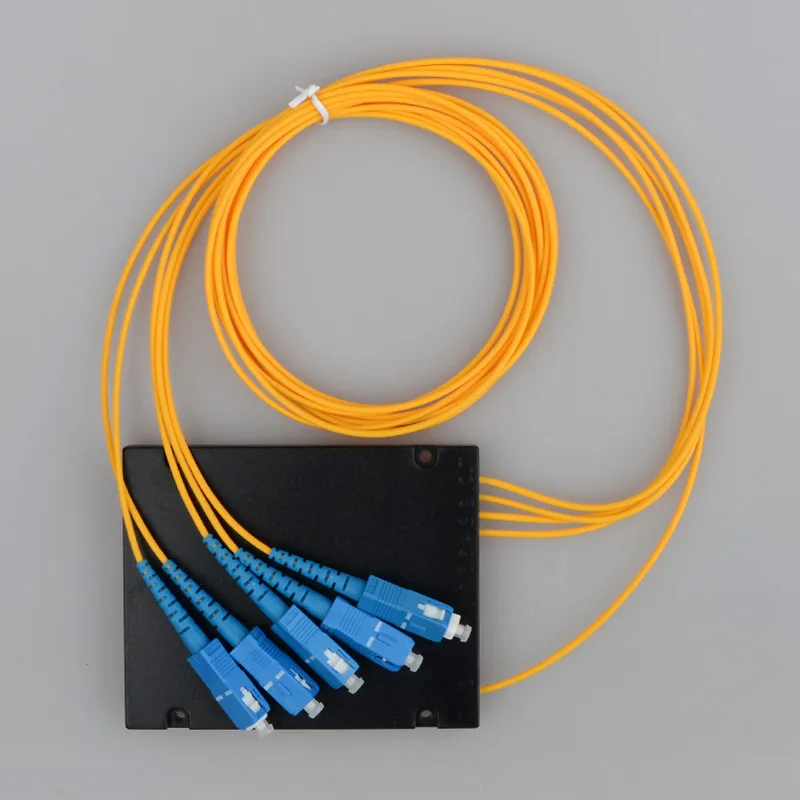 15 PCS Fiber Optical PLC Splitter ABS box 1 : 4 1x4 2.0mm pigtail Fiber Opitc Splitter SC FC UPC APC  Connector