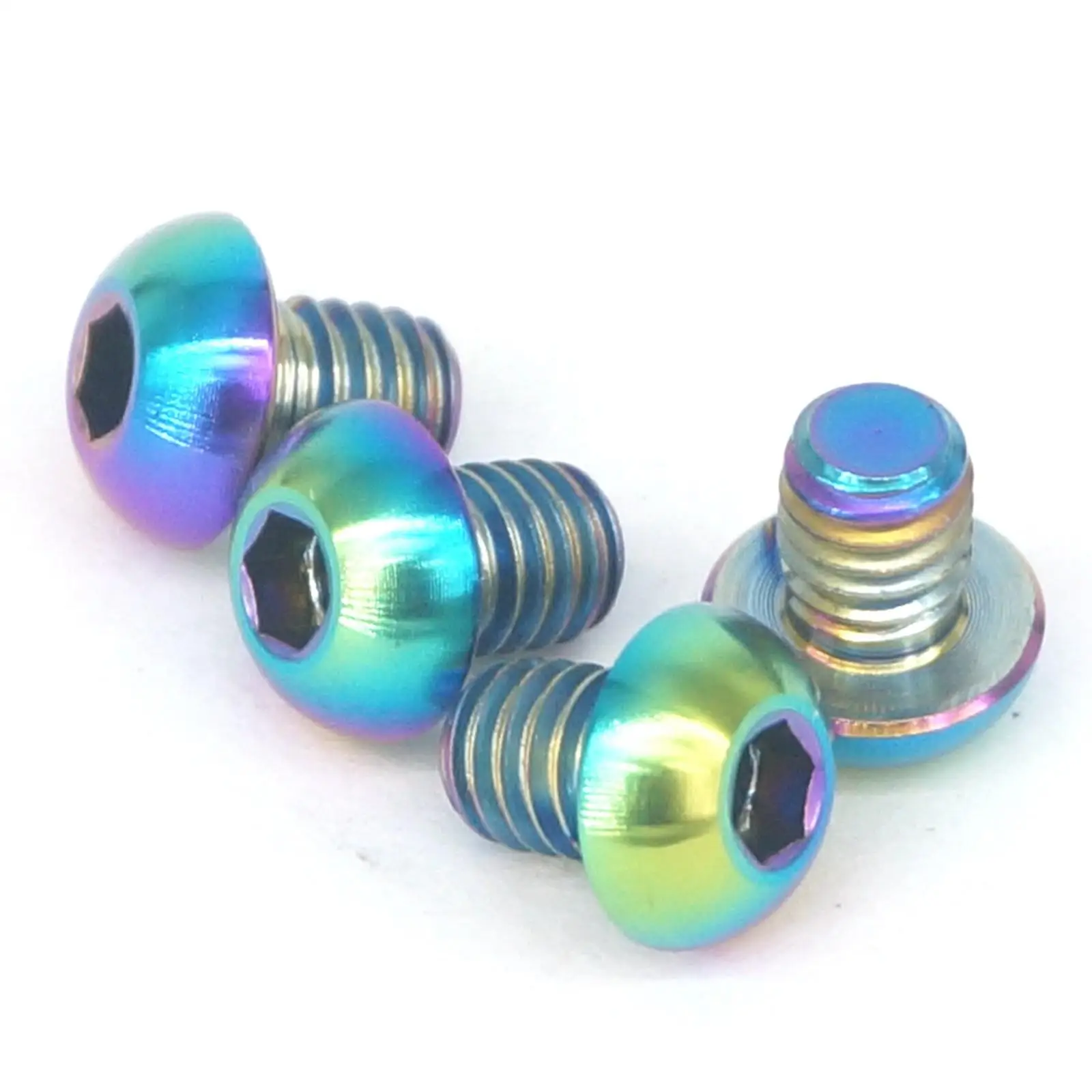 4 PCS M4x5mm Rainbow GR5 Titanium Button Head Screw For Road Bicycle C-Brake