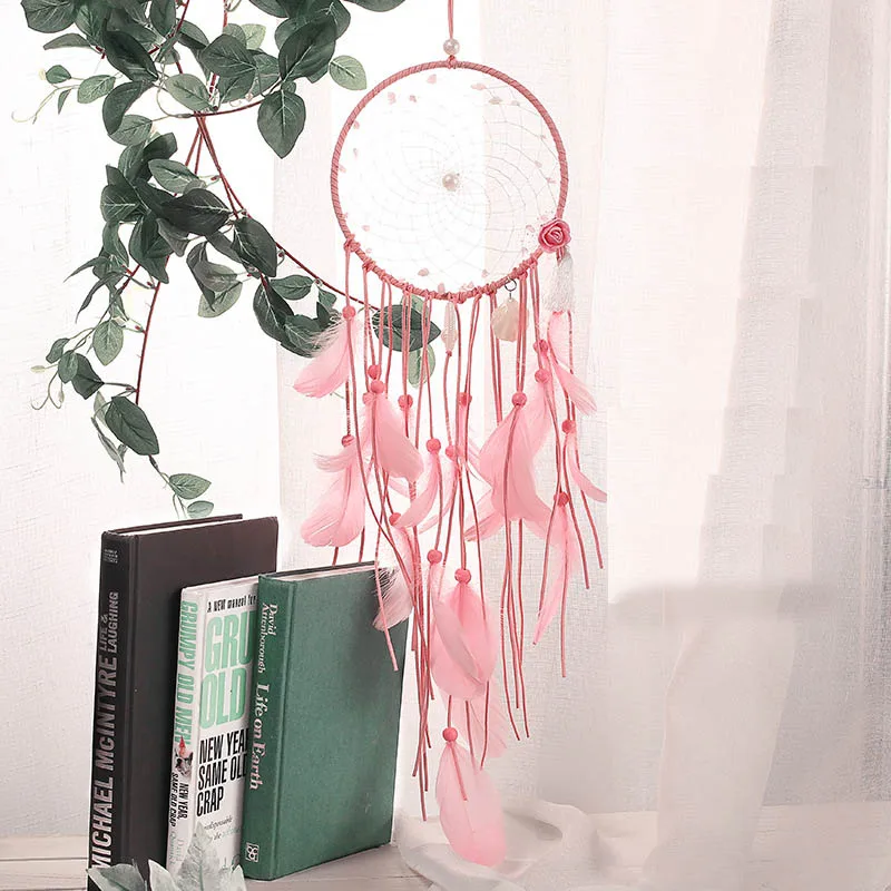 

Flower palpitation pink shell tassel lovely girl dream catcher hanging artware hanging decoration interior decoration gift