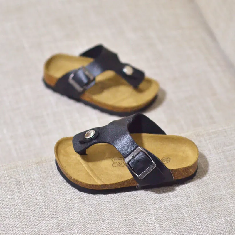 2019 Summer Parents Children Sandals Fashion Boys Cork Shoes Girls Sandals Beach Anti-slip Baby Flip-flops Size 22-39