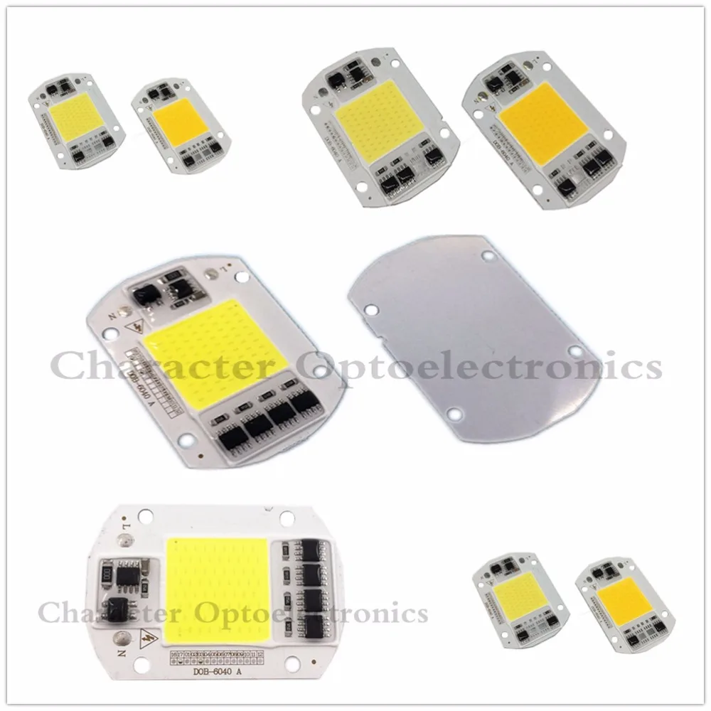 LED COB Chip 110V 220V3W 5W  9W  20W 30W 50W  Warm white Cool white Full spectrum Bulb Lamp Input Smart IC Flood Light Spotlight