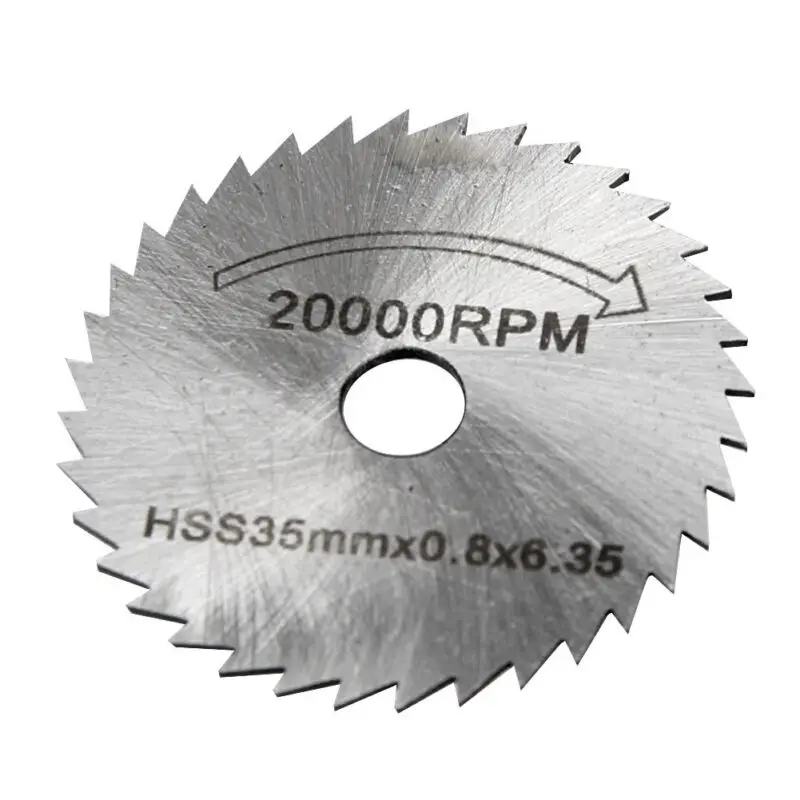 Disques de coupe de lame de scie circulaire HSS, mandrin de tige de 3.2mm pour 22/25/32/35/44mm 6 pièces