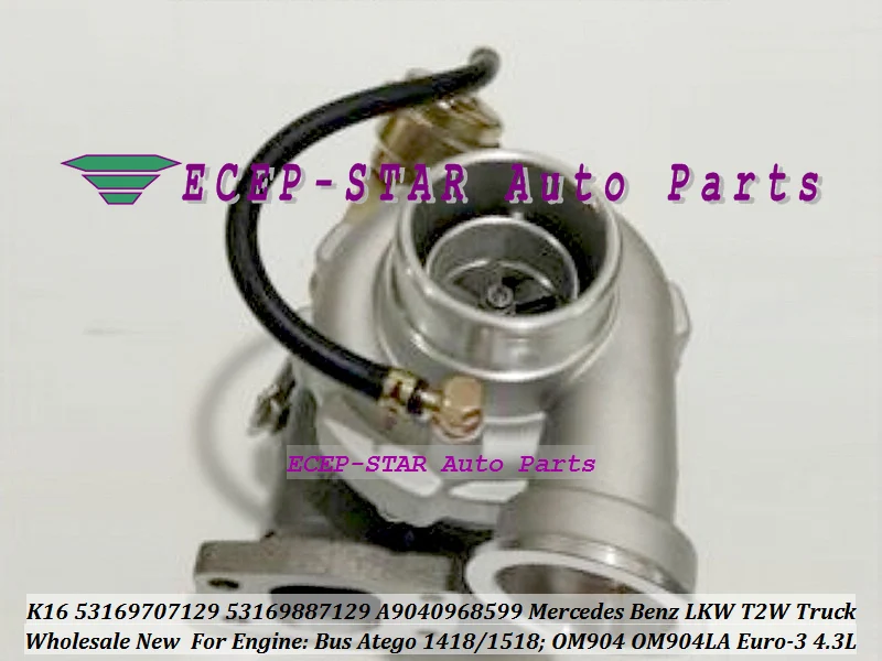 Turbo K16 53169707129 53169887129 A9040968599 A9040966399 For Mercede Benz LKW T2W Truck Atego 1418 1518 OM904 OM904LA 4.3L