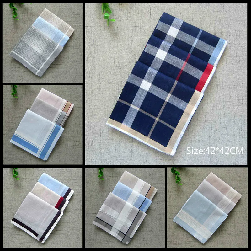 

5PCS/Pack 40cm Modern Cotton Men Handkerchief Square Male Business Chest Suit Pocket Hankies Scarf Hand Towel Gift