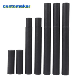 Kraft Tube Box with Cover Lid, Black, Brown Craft, Long Paper Cardboard, Letter, Pencil, Poster Storage, 50Pcs