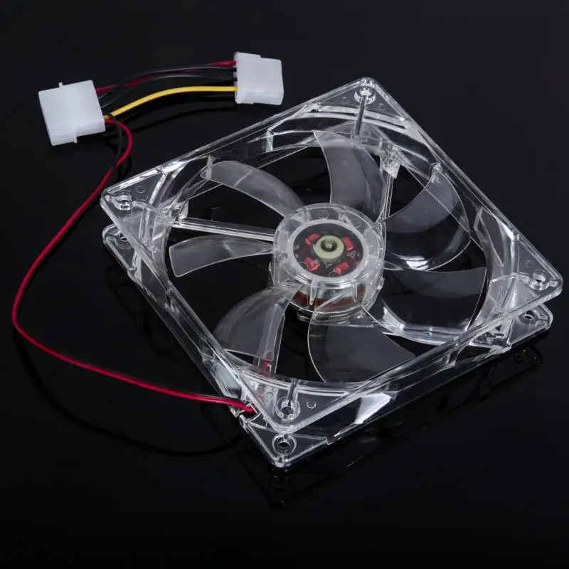 120mm Computer PC 4 LED Light Cooling Fan 12cm 4Pin Transparent Clear Case LED Luminous Chassis CPU Cooler Heatsink