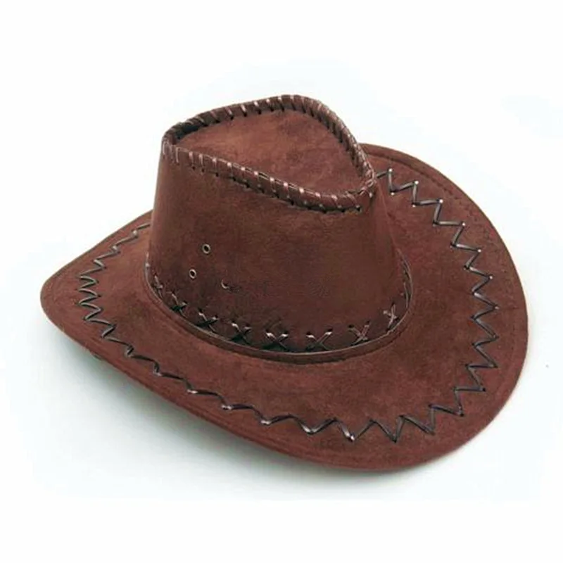 Sombrero de vaquero de aspecto de gamuza para hombre y mujer, vestido elegante de Salvaje Oeste, Unisex, venta al por mayor, envío directo