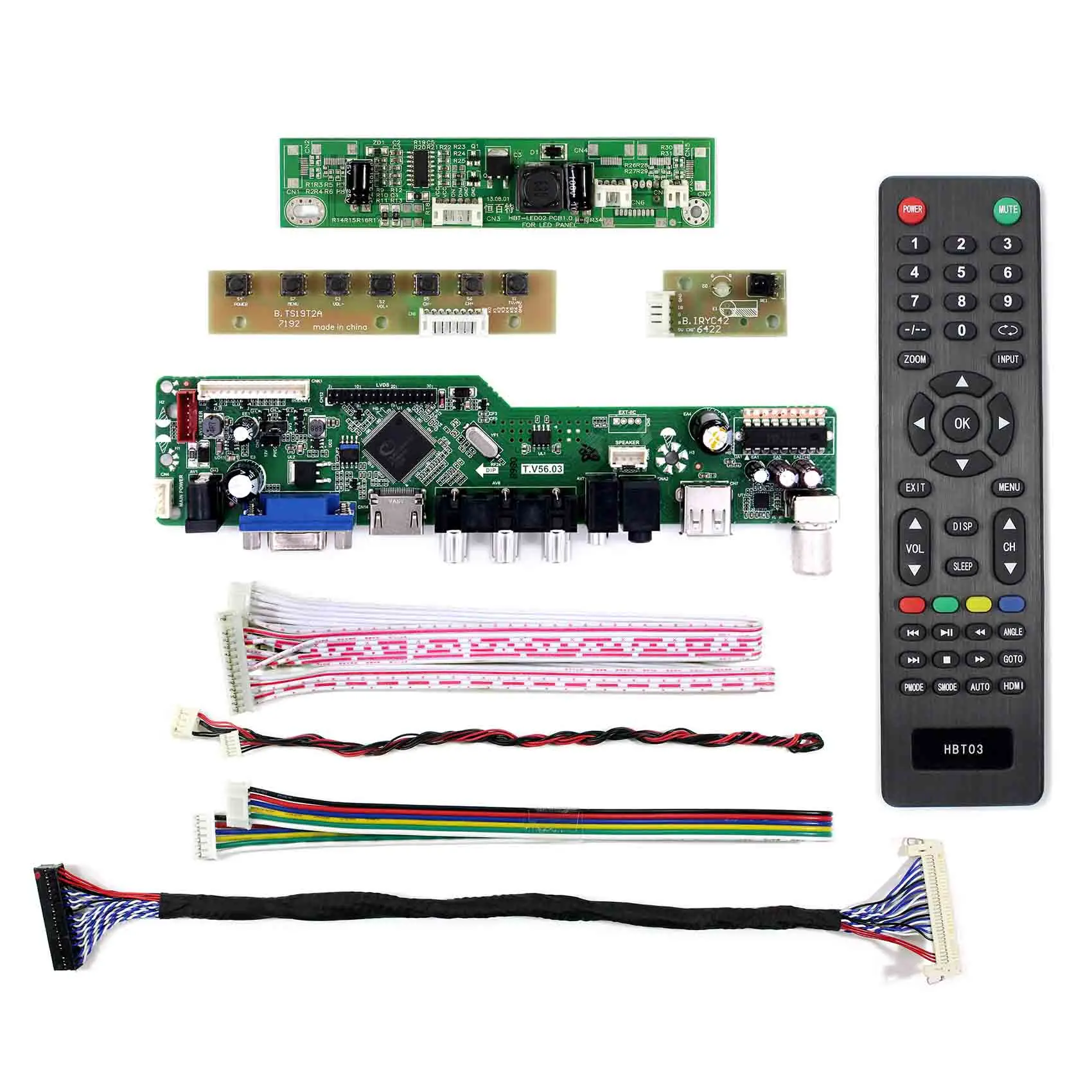 HD Serta VGA AV USB LCD Controller Board untuk 19 "M195RTN01.1 1600X900 Layar LCD