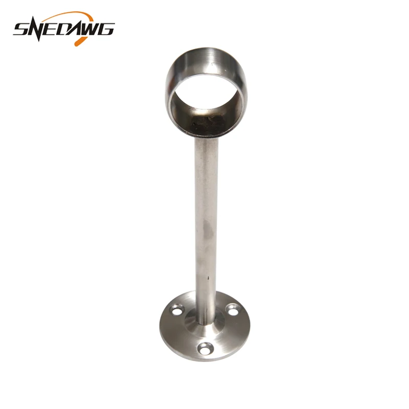 2pcs 304Stainless Steel Flange Bracket 19/22/25mm Pipe Bracket Socket 150mm Lengthen Wall Mount Cloth Rack Pipe Flange Bracket