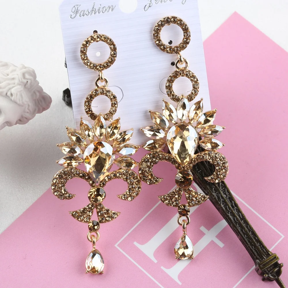 VEYO Vintage Luxury Drop Crystal Earrings for Women Fashion Jewelry New