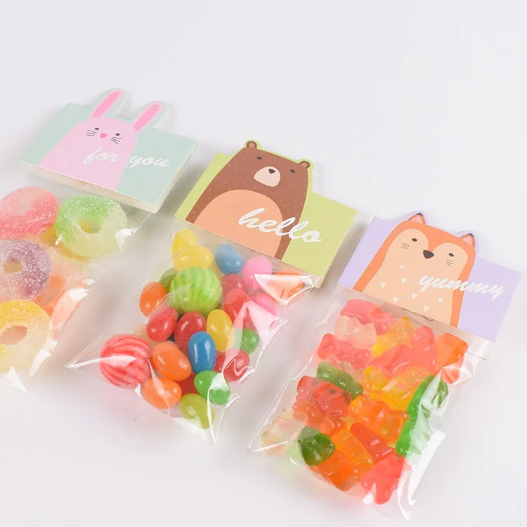 20Pcs Candy Bag Baby Kids Birthday Party Small Gift Bag Plastic Sweet Chocolate Cookie Sticks Packaging Bags Wedding Favors
