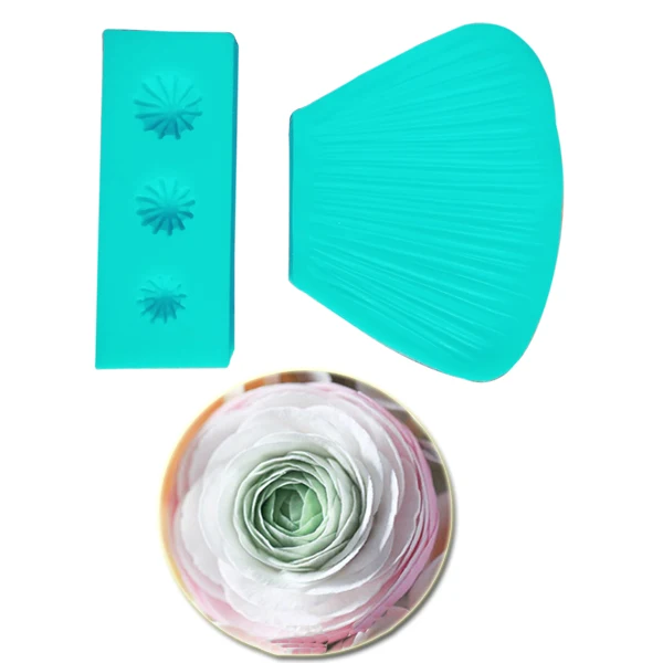 CS215 Buttercup Flower Petal Double Side Veiner Cake Decorating Tools Ranuncula Sugar Clay Fondant Sugarcraft Mold