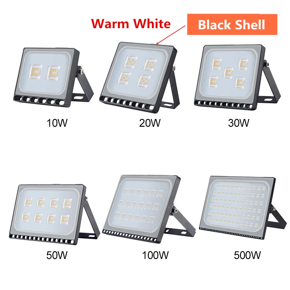 LED Spotlight Led Flood Light Outdoor 220V Waterproof Ip65 Floodlights Led Reflector Lighting 10W 20W 30W 50W 100W 200W 500W