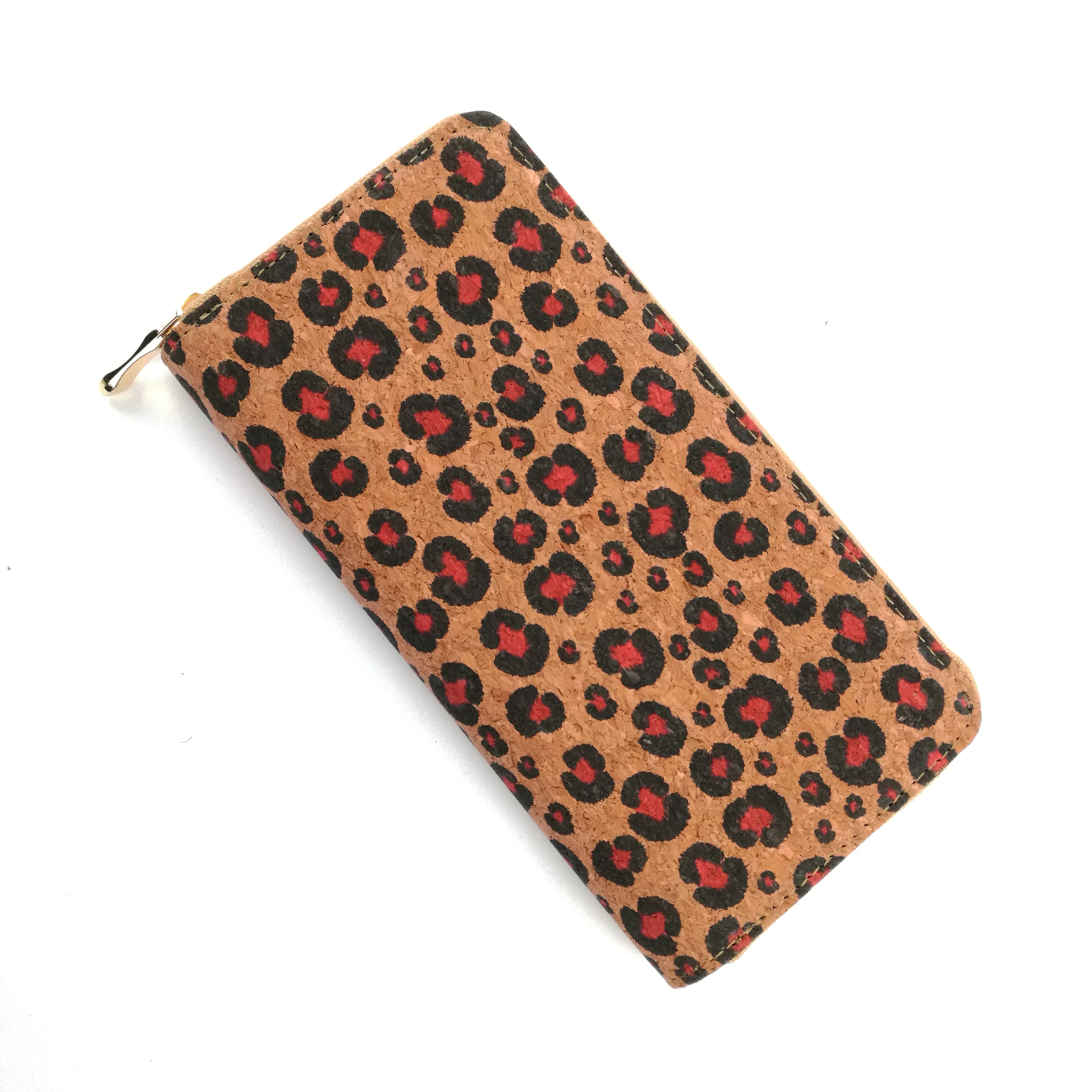 

LEOPARD PRINT CORK CARD WALLET FOR WOMEN VEGAN COIN PURSE