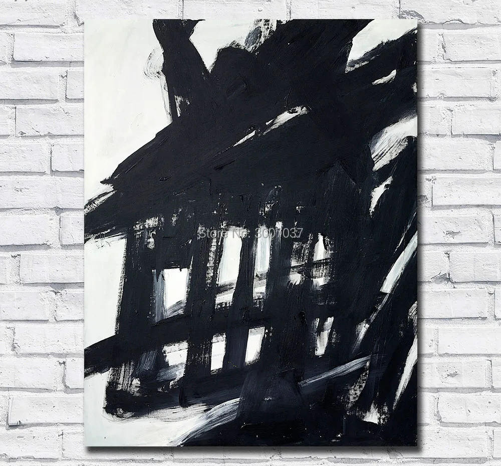 Abstract Hand Painted Canvas Painting Franz Kline Oil Painting Wall Art Canvas Painting for Home Decor Living Room No Frames