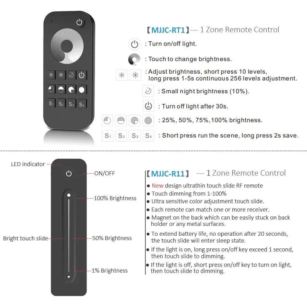 Atenuador LED 220V AC Triac atenuador 230V 110V interruptor de empuje regulable RF inalámbrico con atenuador remoto 2,4G para lámpara LED bombilla de 220V S1-B